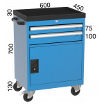 Количка с 2 чекмеджета и 1 шкаф KOCEL - 8079