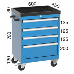 Количка за инструменти с 4 чекмеджета KOCEL-  8074