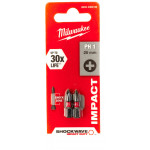 Комплект ударни накрайници Milwaukee, PH1 x 25 mm