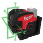 Линеен лазерен нивелир в 4 равнини, зелен Milwaukee M12CLL4P-0C, 4933479202