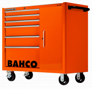 Мобилно работно място 6 чекмеджета и шкаф, оранжево BAHCO 1475KXL6C