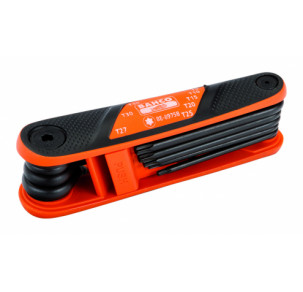 Комплект 8 броя Г-образни ключове TORX T9-T40 BAHCO BE-8975B