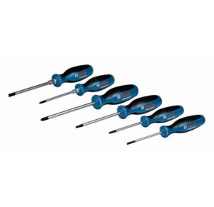BOSCH Комплект отвертки, 6 части SL/PH/PZ/TX, 1600A02CV3