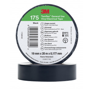 Изолирбанд Temflex 175 3M™ черен 19 mm x 20 m
