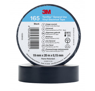 Изолирбанд Temflex 165 3M™ черен 19 mm x 20 m