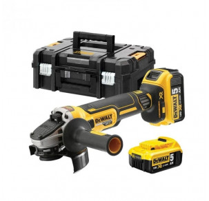 Акумулаторен ъглошлайф DeWALT DCG405P2, 18 V, 125 mm, с 2 батерии и зарядно