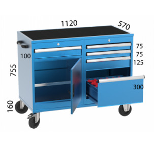 CNC мобилен шкаф с 5 чекмеджета и 1 шкаф KOCEL - 2326