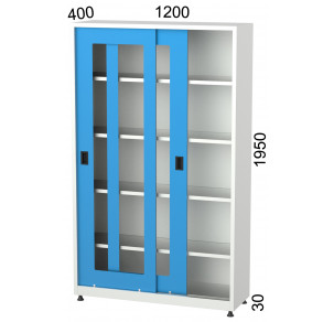 Шкаф с плъзгащи врати с 4 рафта  KOCEL- 6550