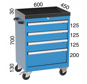 Количка за инструменти с 4 чекмеджета KOCEL-  8074