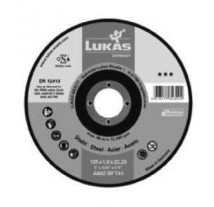 Диск за неръждаема стомана Lukas T41 BASE-X 125x1.0x22.23 A60T-BF INOX