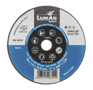 Диск за рязане на инокс Lukas T41 76x1,0x6,00  A46S-BF