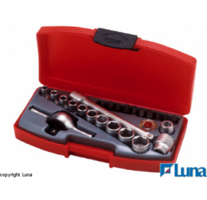 Мини комплект вложки и аксесоари на 1/4" Teng Tools M1424