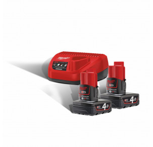 Комплект зарядно устройство и 2 батерии, Milwaukee,M12NRG-402