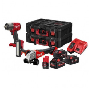 Комплект акумулаторни машини Milwaukee M18FPP3T2-554P POWER PACK